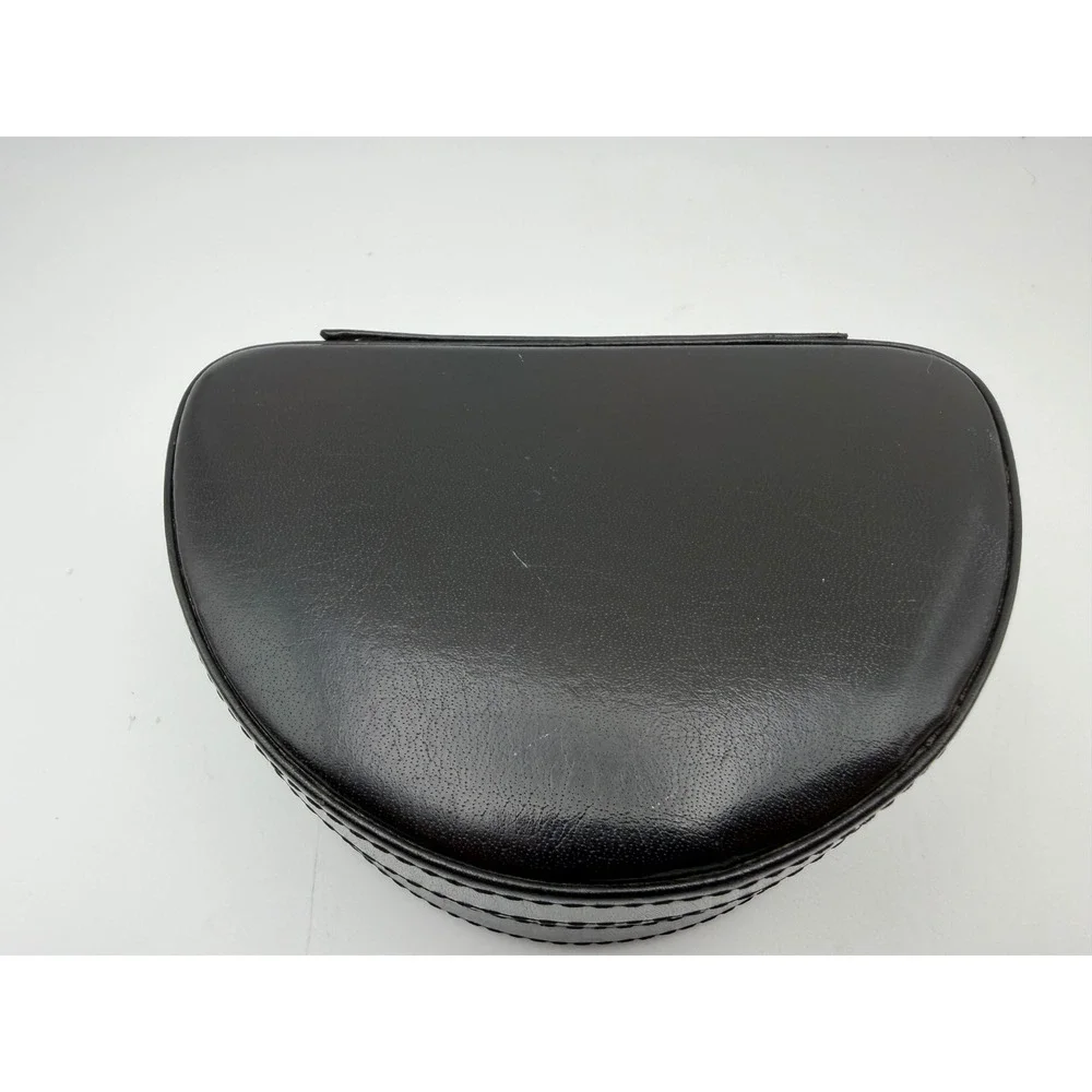 Euro Classics Black Eurobond Leather Vintage Travel Jewelry Case Zip Organizer